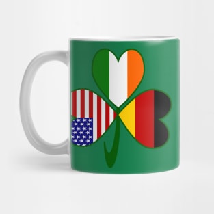 Germany Ireland USA Flags Shamrock Mug